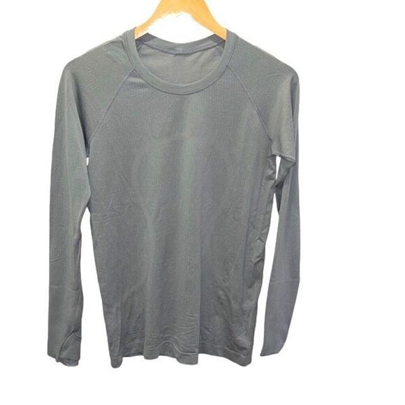 Lululemon Women Crew Neck Raglan Sleeve Swiftly Tech Athletic Top Gray - Picture 2 of 10